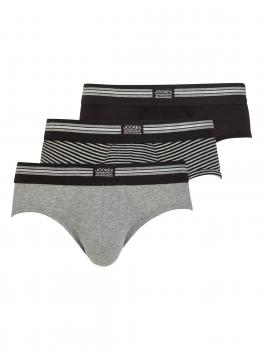 Image of Jockey 3-Pack Cotton Stretch Brief grey/black striped